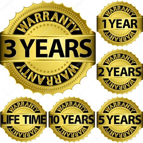 Warranty Golden Label Set Vector Illustration Stock Vector Image By