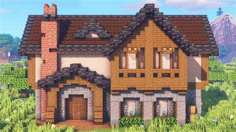 Minecraft Rustic Mansion Tutorial How To Build Youtube