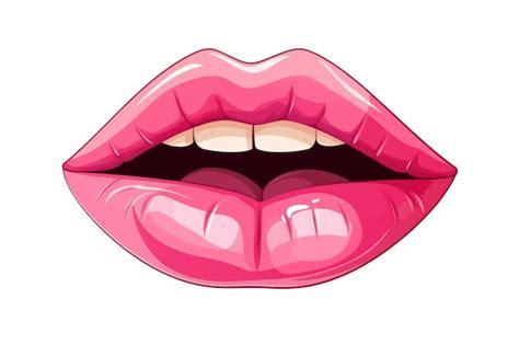 Labios femeninos con lápiz labial parte del cuerpo humano plano Foto