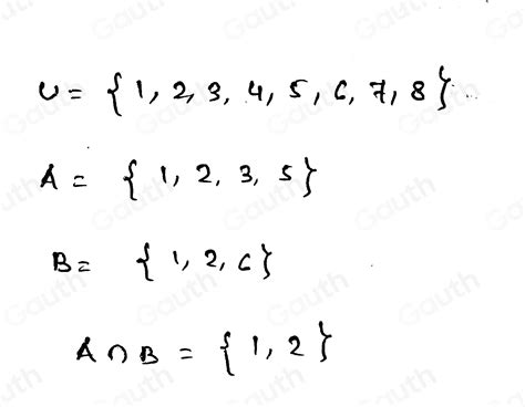 Solved Find The Set A ∩ B U 1 2 3 4 5 6 A 1 2 3 6 B 1 2 4 Select The Correct Choice Below