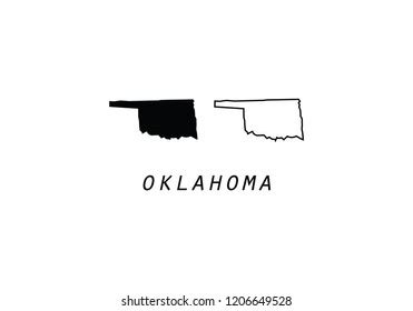 Oklahoma Outline Map State Shape Usa Stock Vector (Royalty Free ...