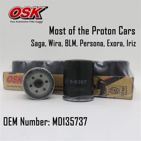 Osk Oil Filter Proton Wira Persona Iriz Gen Satria Neo Md