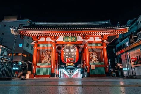 夜景の雷門 In 東京 No 24673148｜写真素材なら「写真ac」無料（フリー）ダウンロードok