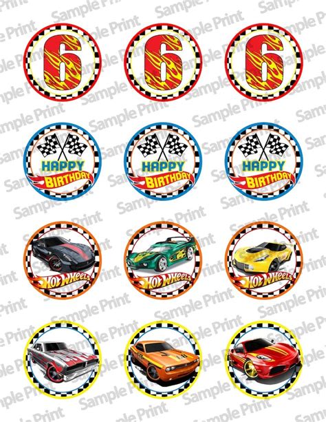 Race Car Cupcake Toppers Racing Cupcake Toppers Race Car Birthday