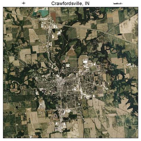 Aerial Photography Map of Crawfordsville, IN Indiana