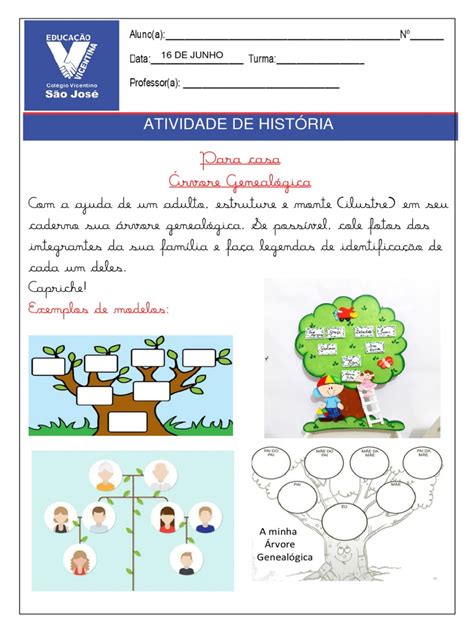Atividade Arvore Genealogica 1 Ano - Atividade de Árvore Genealógica 1º Ano | PDF | Ficção Geral