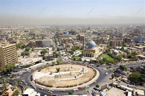 Iraq Baghdad City Aerials Weather Capital River Photo Background And ...