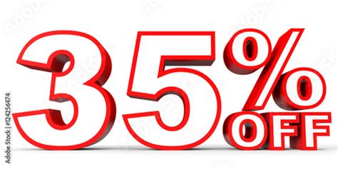 Discount 35 Percent Off 3d Illustration On White Background Stock