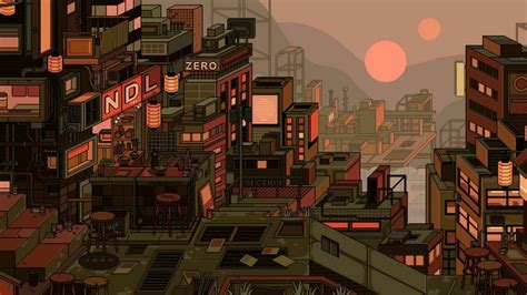 Hd Wallpaper Pixel Art Town City Waneella Pixel Art Background Hot Sex Picture