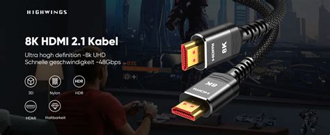 Highwings Hdmi Kabel Meter Zertifiziertes K K Hdmi Kabel