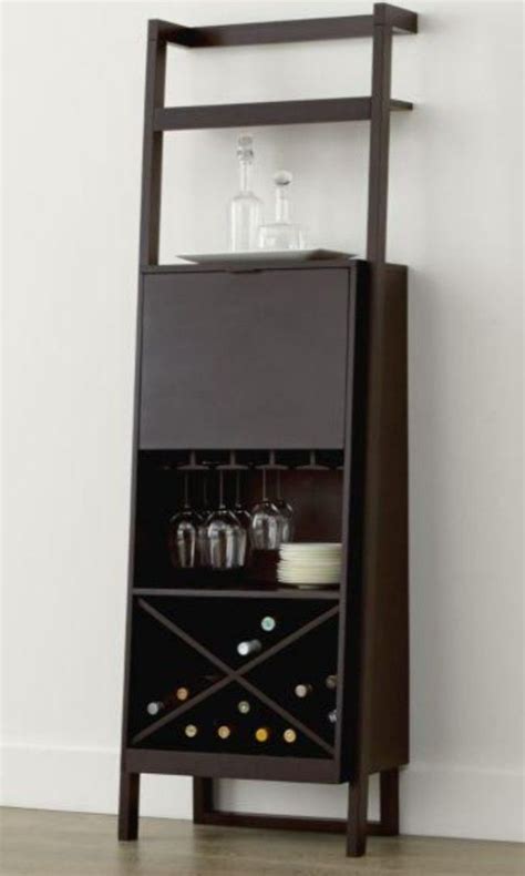 SAWYER MOCHA LEANING WINE BAR Crate Barrel TV Home Appliances