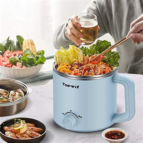 Topwit Electric Hot Pot Mini Ramen Cooker 1 6l Noodles Pot