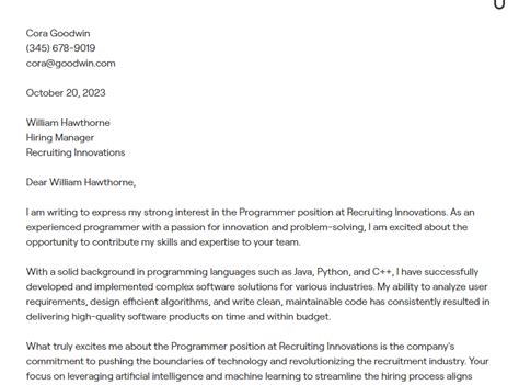 9 Programmer Cover Letter Examples With In Depth Guidance