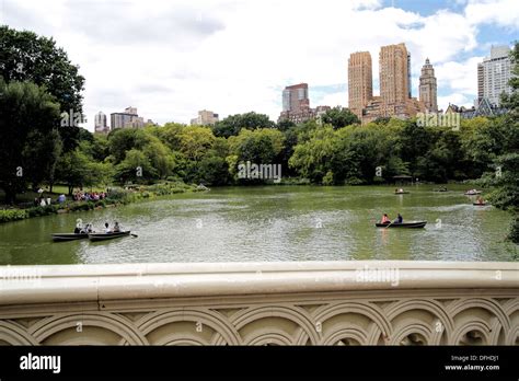 Looking At Central Park West New York City From Bow Bridge In Central