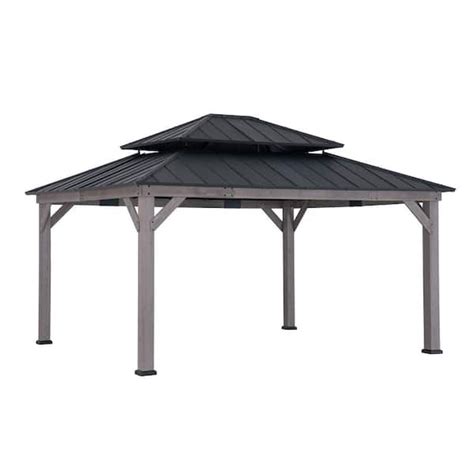 Sunjoy Archwood Ft X Ft Cedar Framed Gazebo With Black Steel