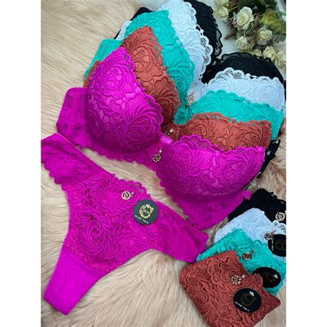 Kit 4 Conjuntos De Lingerie Importados Renda Guipir Shopee Brasil