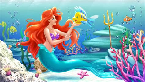 Ariel and Flounder by J8d on DeviantArt