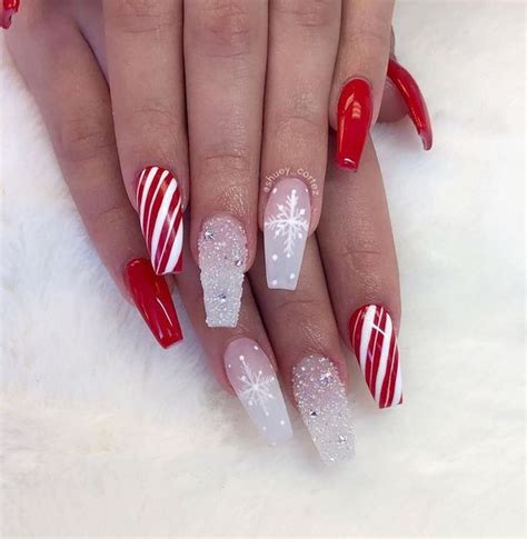 50 Festive Red Coffin Christmas Nails to Inspire You | Xuzinuo | Page 3