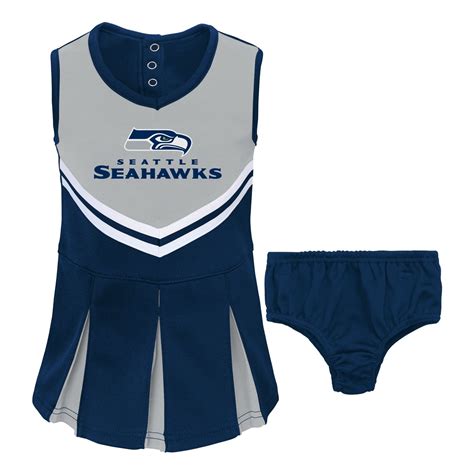 NFL Seattle Seahawks Girl's Two Piece Cheerleader Outfit (Age 4-6), X-Small, Dark Navy Nfl ...