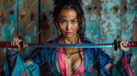 Premium Photo | Potrait of woman with ninja warrior chinese costume