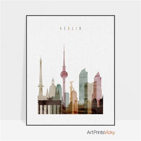 Berlin Print Berlin Poster Berlin Skyline Wall Art - Etsy | Etsy wall ...