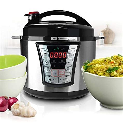 Nutrichef Electric Pressure Quart Programmable Multi Cooker With