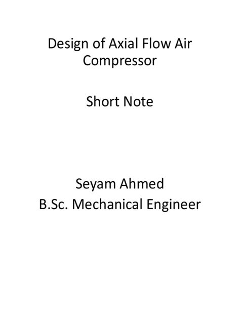 Axial Flow Compressor | PDF