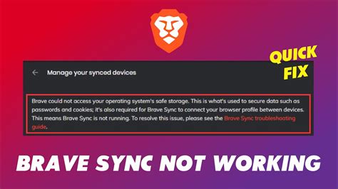 How To Fix Brave Browser Sync Not Working Youtube