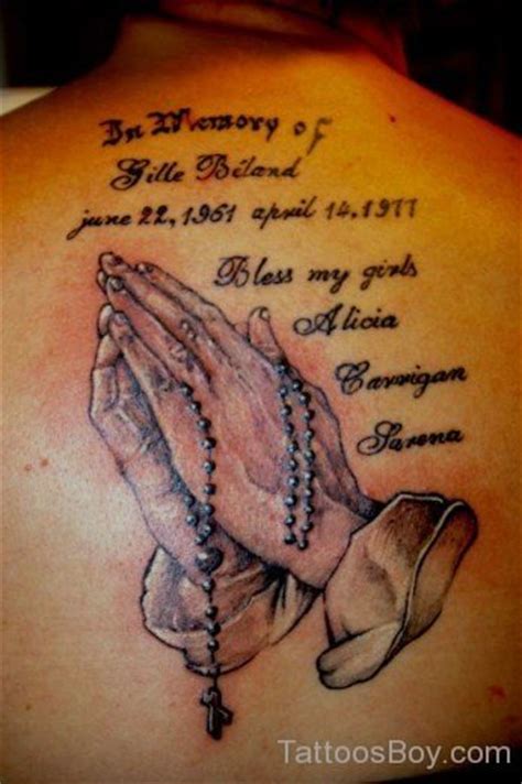 Praying Hand Tattoo On Back Tattoos Designs