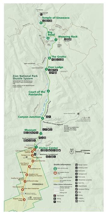 Zion National Park Elevation Map Map