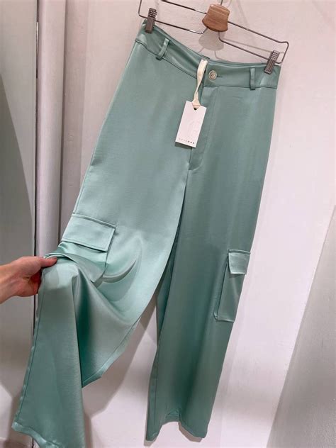 Pantalone Palazzo In Raso Acquamarina Haveone Scintille Store