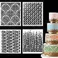 4 Pcs Cake Decorating Stencils Floral Cake Stencils Template Reusable