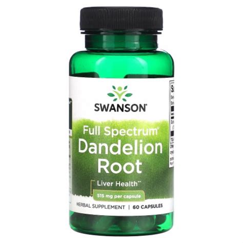 Swanson Full Spectrum Dandelion Root 515 Mg 60 Capsules 60 Count