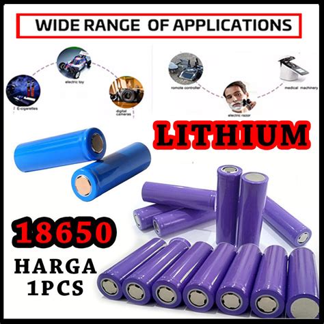 Jual Baterai 18650 Lithium Li Ion Isi Ulang Untuk Powerbank Alat