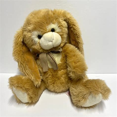 Vintage Floppy Eared Russ Berrie Bunny Bennington Plush Soft Brown