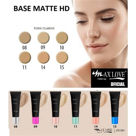 BASE LÍQUIDA MAX LOVE MATTE HD PELE CLARA MÉDIA E ESCURA Shopee Brasil