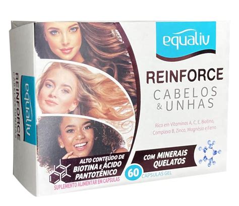 Reinforce Cabelos E Unhas Equaliv Caps Rico Em Biotina Biotina