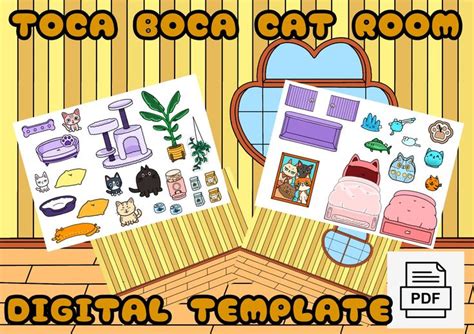 Toca Boca Cat Room Toca Boca Papercraft Quiet Book Pages