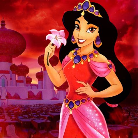 Princess Jasmine In Her New And Beautiful Red And Pink Dress Disney