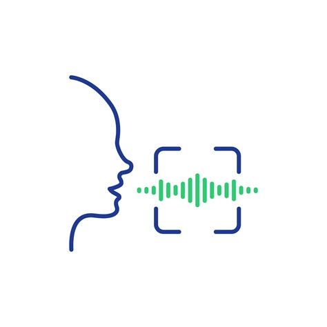 Voice And Speech Recognition Line Icon Scan Voice Command Icon With