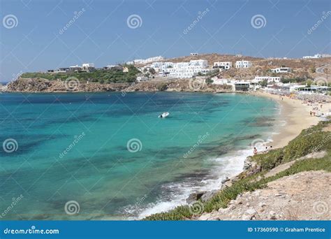 Greek Island Beach - Mykonos Stock Photo - Image of coastal, home: 17360590