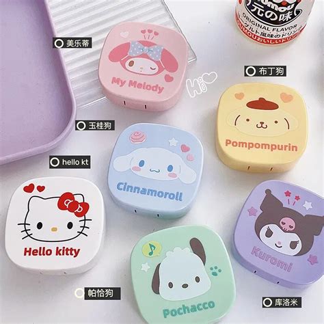 Kawaii Sevimli Sanrio Kontakt Lens Kutu Cinnamoroll Mymi Mymelody Renci