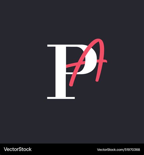 Letter Pa Logo Perfectly Blended Initials Vector Image