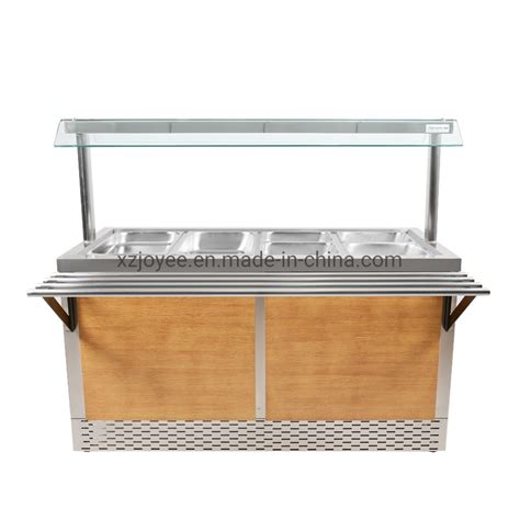 Glass Countertop Electric Hot Food Display Stainless Steel Food Warmer Showcase Fast Food