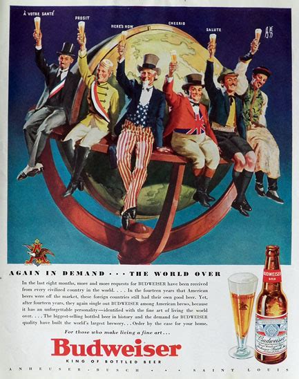 1934 Budweiser Beer Ad ~ In Demand the World Over, Vintage Beer ...