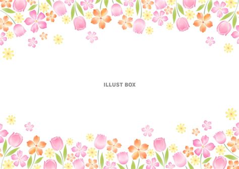 無料イラスト 華やかなお花のフレーム