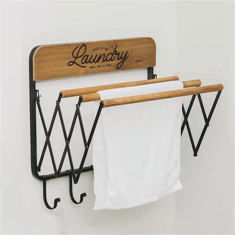 Soffee Design Accordion Laundry Rack Retractable Wall Mounted Racks