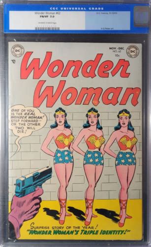 1953 Wonder Woman 62 CGC 7 0 Triple Wonder Woman Cover Classic Cover