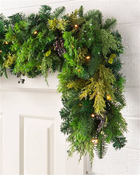 Outdoor Juniper Pine Christmas Wreath Garland Balsam Hill