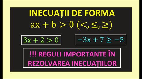 Inecuatii Gradul I In R N Z De Forma Ax B Clasa Matematica Exercitii